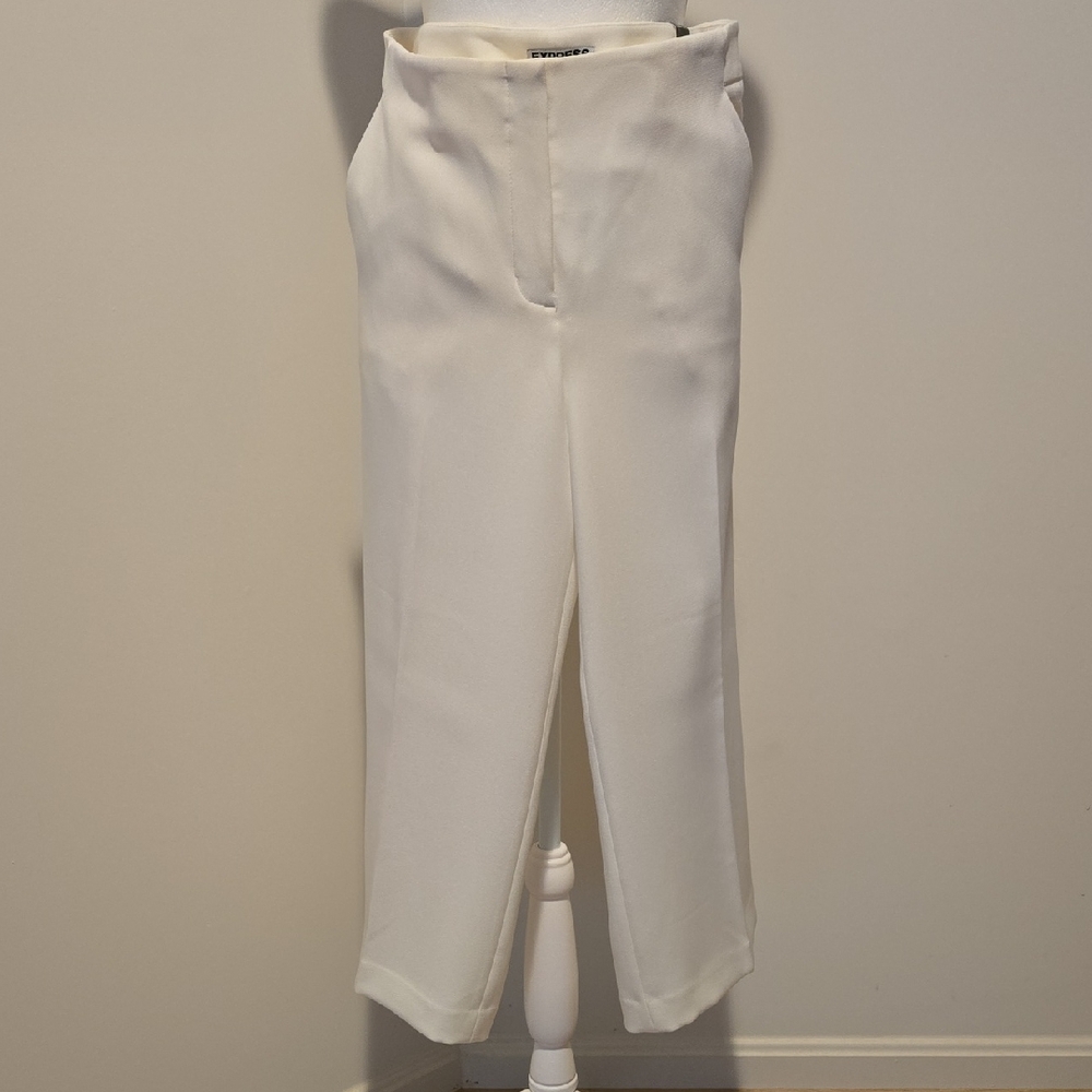 Express White Ankle Pants